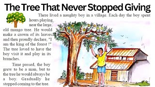 The Tree That Never Stopped Giving  English Story  Hindi Translation  Vocabulary  Grammar। Moral [upl. by Webb]