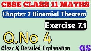 Chapter 7  Exercise 71 QNo 4  Binomial Theorem  CBSE Class 11 Maths in Tamil NCERT gsfamily [upl. by Airdnua]