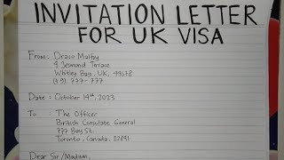 How To Write An Invitation Letter for UK Visa Step by Step Guide  Writing Practices [upl. by Estelle]