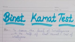 Binet Kamet Test  to assess the level of intelligence [upl. by Julee]