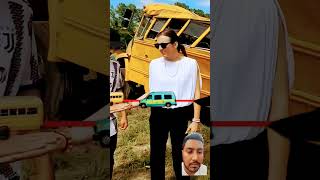 School Bus Vs metal pipe shortvideo mrbeast [upl. by Gnut480]