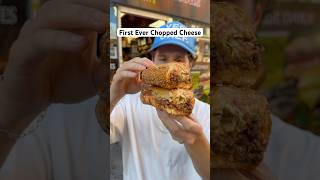 Trying the first ever chopped cheese 📍Blue Sky Deli Harlem sandwich food [upl. by Goth]