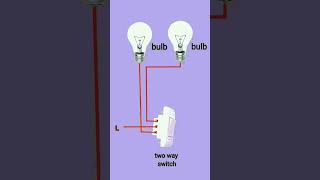 How to make 1 two way switch and 2 bulb comments electrician shorts [upl. by Seto]