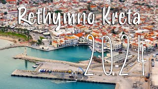 Rethymno Crete Kreta walking tour 4k drone vlog Greece 2024 [upl. by Sadick]