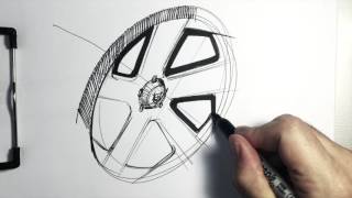 Sketching a FiveSpoke Wheel for Your Car Sketch [upl. by Alyahsal760]