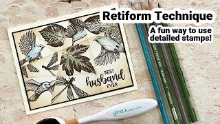 Retiform Technique  A fun way to use detailed stamps [upl. by Ahsaei]