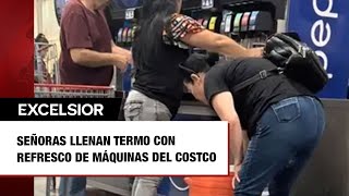 Señoras llenan termo con refresco de máquinas del Costco [upl. by Teews553]