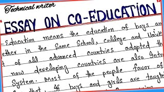 Essay on CoEducation  Advantages and disadvantages of Coeducation  Co Education  Handwriting [upl. by Christin951]