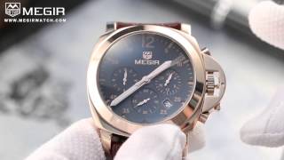 How to Use the Chronograph Function of Megir 3006 Model English Version [upl. by Giefer]