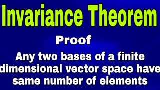 Invariance Theorem Linear Algebra [upl. by Shuma]