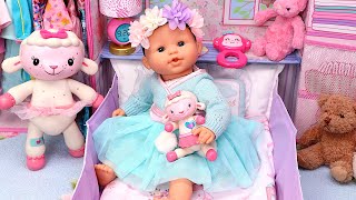 Day in nursery with baby doll PLAY DOLLS [upl. by Ahsilif]