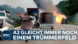 HORRORUNFALL AUF DER A2 Autobahn Richtung Hannover bleibt bis Samstag gesperrt [upl. by Enitsyrhc]