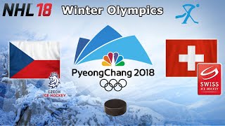 Winter Olympics 2018  Czechia vs Switzerland  Group A  NHL 18 [upl. by Elocin45]