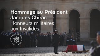 Honneurs funèbres militaires rendus au Président Jacques CHIRAC Hôtel national des Invalides [upl. by Atinreb]