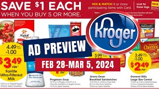 NEW MEGA SALE Kroger Ad Preview for 22835  NEW Buy 5 Save 1 Each Mega Sale amp MORE [upl. by Tabb]