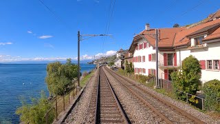 ★ 4K 🇨🇭 StTriphon  Lausanne  Basel cab ride 102021 Führerstandsmitfahrt Swiss train [upl. by Ardnohsed]