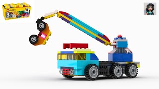 MOBILE CRANE Lego classic 10696 ideas How to build [upl. by Jezabella385]