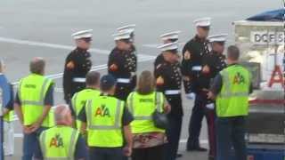 US Military coffin transfer at DFW airport [upl. by Nerrol]