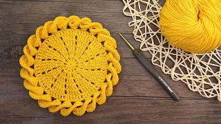 🌸 Beautiful Crochet Coaster Coaster Crochet for Beginners  Kolay Çiçek Tığ Altlığı [upl. by Duax]