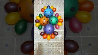 4Colors Football Balloon and 20 mini rainbow balloons popping reverse balloonpopping balloon [upl. by Reinert]