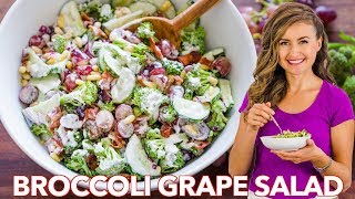 Broccoli Grape SALAD  Creamy Easy DRESSING [upl. by Kathie420]