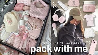 pack with me for indonesia🫧𓇼𓏲ੈ✩ ultimate aesthetic packing guide  outfit ideas [upl. by Atteirneh]