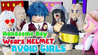 Handsome boy wears Helmet to avoid Girls part4 Collaboration with RobloxLoveDiaries [upl. by Efram]