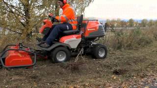 Husqvarna P 524 with flail mower in action [upl. by Urien]