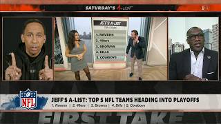 Jeff Saturdays AList Top 5 NFL teams heading into the playoffs 🏈  First Take [upl. by Delanty]