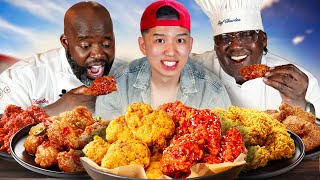 Black Chefs try the ENTIRE Korean Fried Chicken Menu [upl. by Astor]