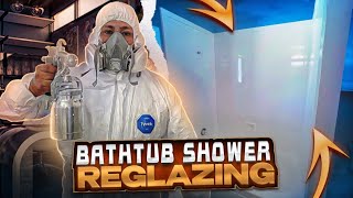 DIY Reglazing and Spraying a Bathtub amp Shower  How to Use HVLP Spray Process for a Beautiful Finish [upl. by Bergmans927]