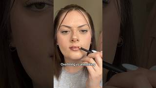 Overlining vs underlining lips 👄 lipliner liptutorial lipstick lipenhancement liplinerhack [upl. by Ag]