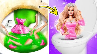 Doll is ruined in toilet 💇‍♀️💔😭 From ugly broke to beautiful rich Barbie extreme makeover [upl. by Isabella]