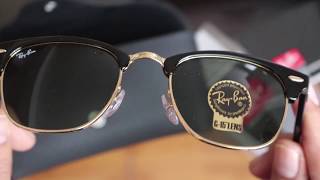 Ray Ban CLUBMASTER classic Unboxing detalles originales review español [upl. by Noevart]