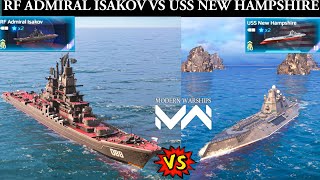 Modern Warships RF Admiral Isakov vs USS New Hampshire [upl. by Anikes]