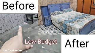 Middle Class Bedroom Makeover in low Budget  Extreme Bedroom Makeover  Small Blue Bedroom Design [upl. by Biron]