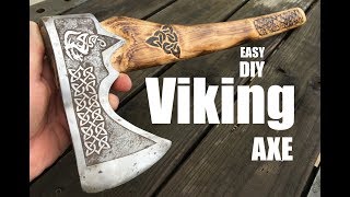 How to make a Viking Battle Axe from an old rusty axe head [upl. by Ttnerb]