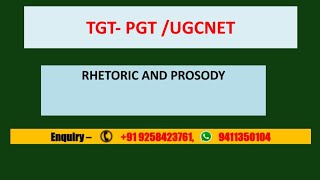 Rhetoric and Prosodytgt pgt kvs uttarakhand lectureruttarakhand polytechnic lecturerugcnet [upl. by Twyla]