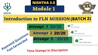 Nishtha 30 Module 1 answers  Introduction to FLN Mission BATCH 2 Diksha [upl. by Rosenberger502]