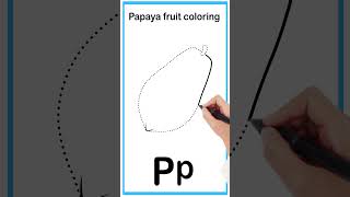 How to Draw Papaya Step by Step  Easy papaya fruit coloring page I fruitcolor kids [upl. by Malva]