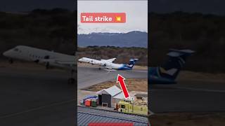 Q 400 tail strike on landing landing airplane strike [upl. by Trista]