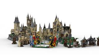 Epic Lego Hogwarts layout  Every single set released since 2018 togather in one MOC [upl. by Dustman]