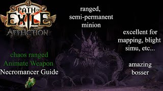 PoE 323 Affliction  150m DPS Chaos ranged Animate Weapon Necromancer guide [upl. by Arehahs]