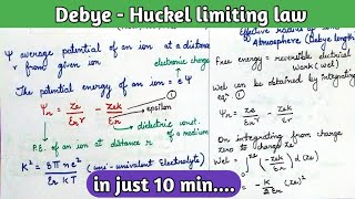 Debye Huckel limiting law [upl. by Cressy]