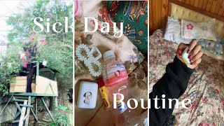 SICK day ROUTINEroom setupcomfort foodLEISURE walkSKIN CARE routine amp roadtrip [upl. by Kroy724]