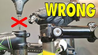 Dont Touch This Bolt Before You Release The Stem How Not To Adjust Headset Bearings On Your Bike [upl. by Lurie]