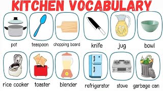 Kitchen Vocabulary in English l Kitchen items name in English With Pictures  English practice [upl. by Adnoral]