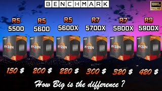 Ryzen 5500 vs 5600 vs 5600X vs 5700X vs 5800X vs 5900X  Test in 7 Games [upl. by Holbrooke]