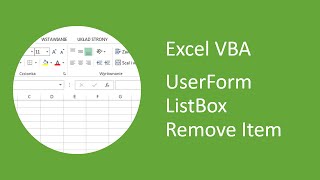 Excel VBA UserForm Listbox Remove Item Multiselect [upl. by Odnanreh583]