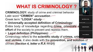 INTRODUCTION TO CRIMINOLOGY PART1NEW TOS [upl. by Atalayah]